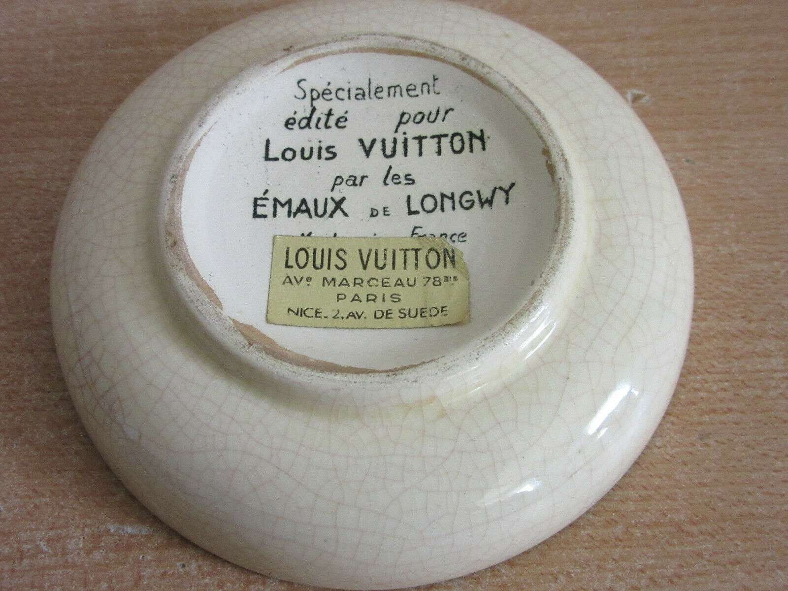 Back of a bowl with rare stickers